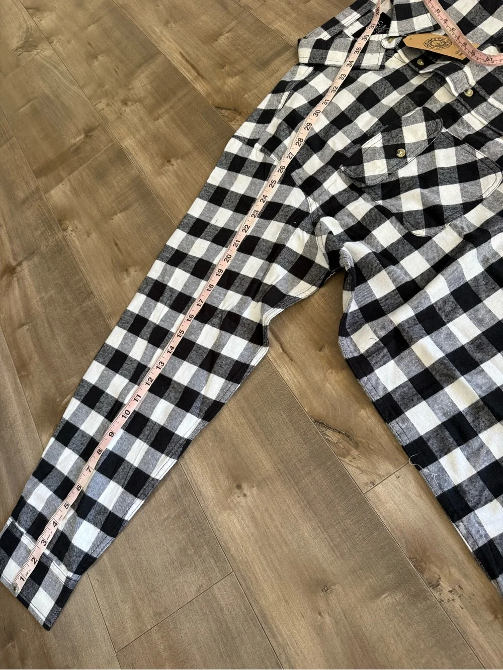 Infinity Apparel Plaid Shirt White Black‎ Men XXL Brushed Pockets Button Up Fall